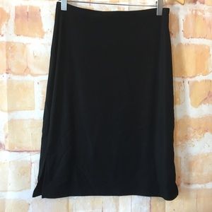 Pull on Black Pencil Skirt with Side Slits Sz S